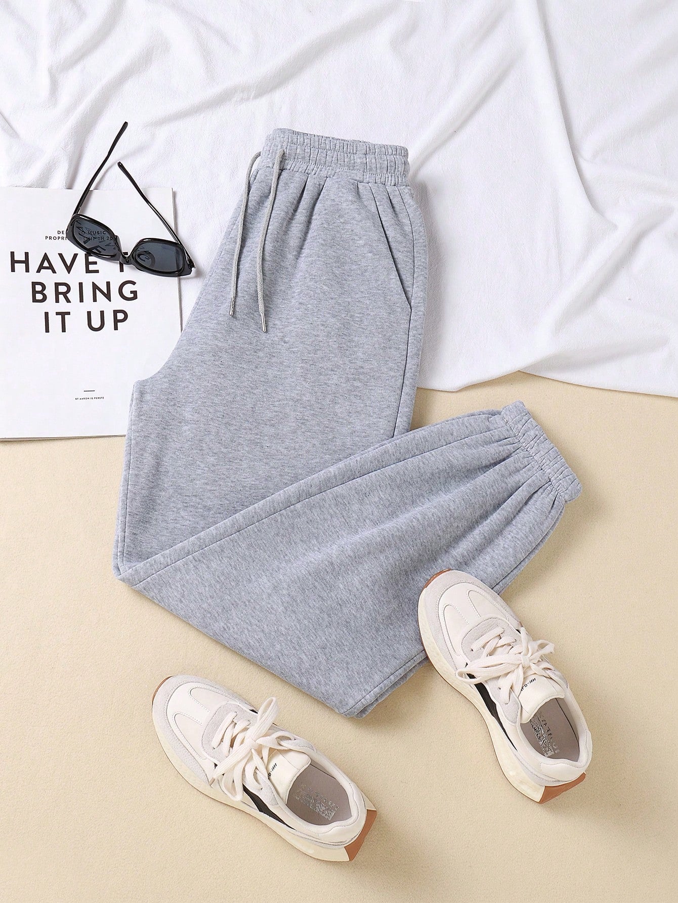 High Waisted Ripped Wide Leg Sweatpants