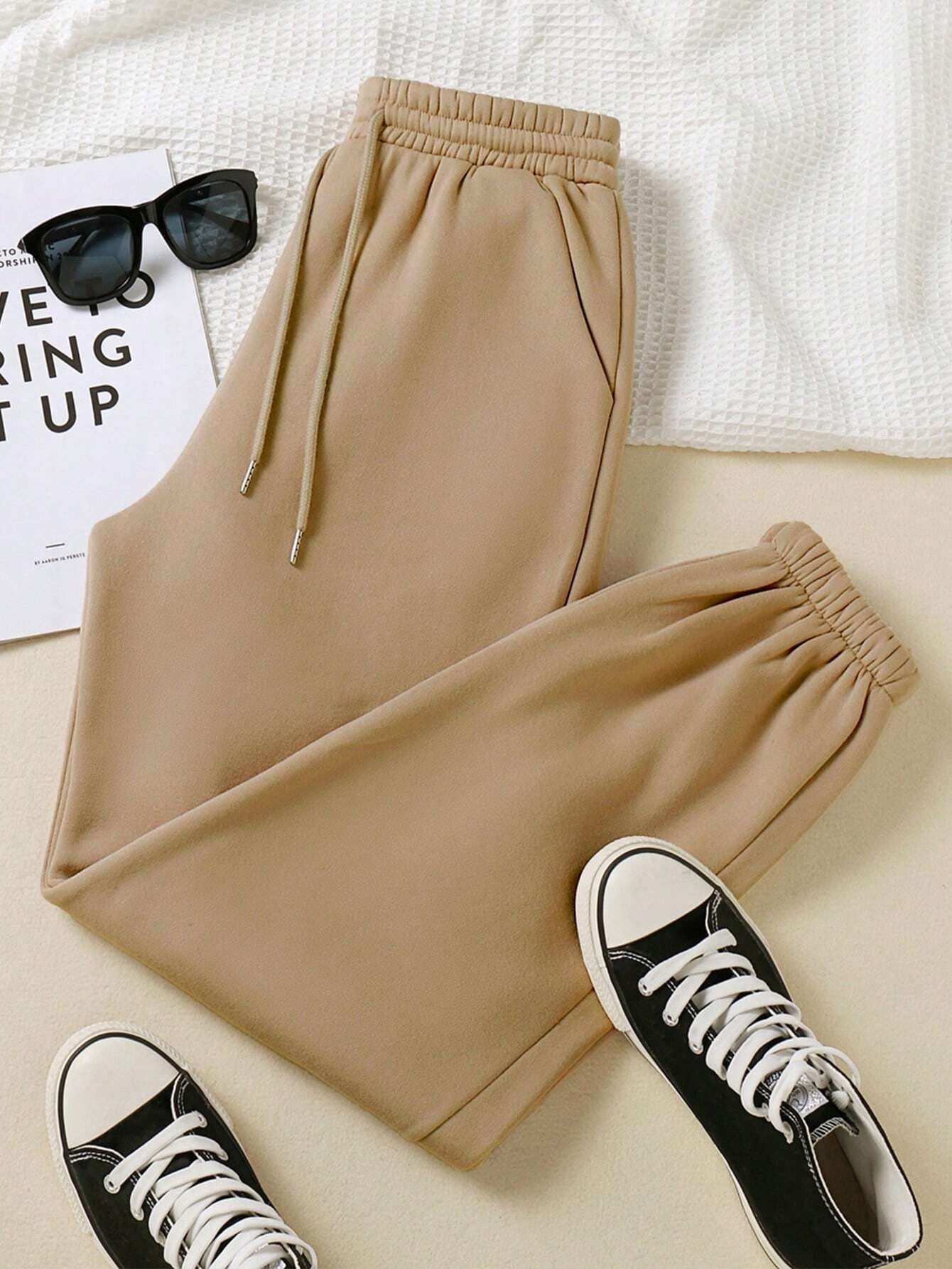 High Waisted Ripped Wide Leg Sweatpants