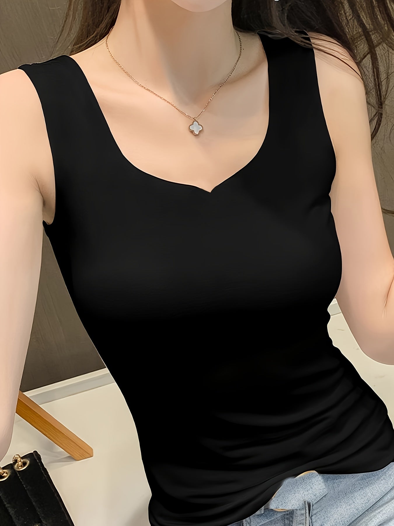 Sleeveless V-Neck Tank Top