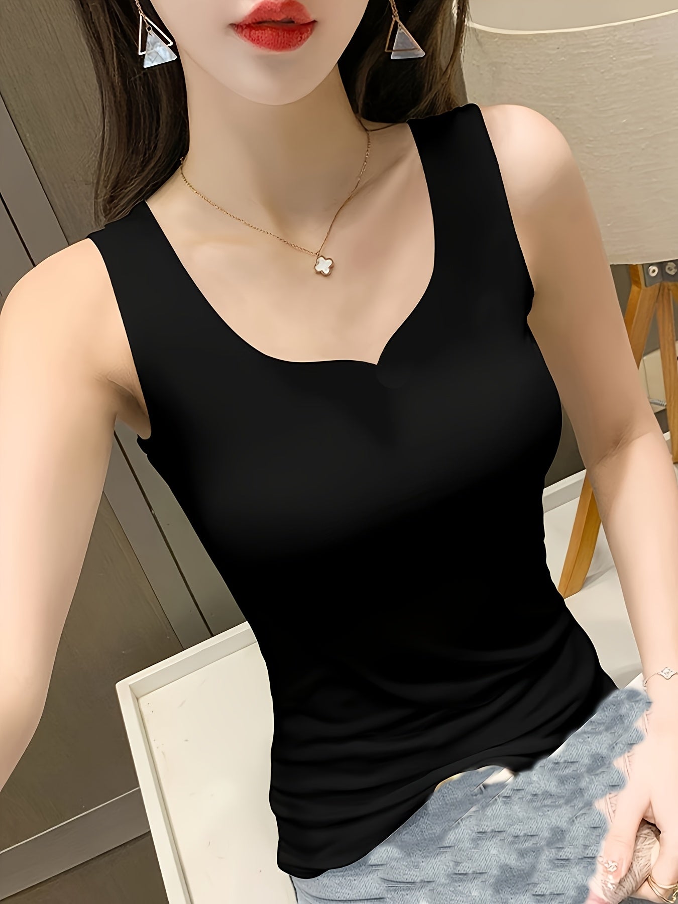 Sleeveless V-Neck Tank Top
