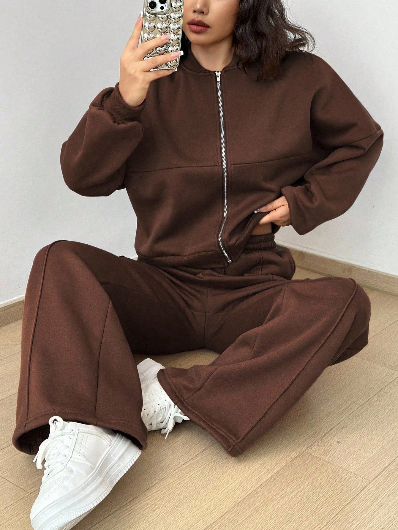 Casual Long Sleeve Top And Pants Two Pieces Outfit