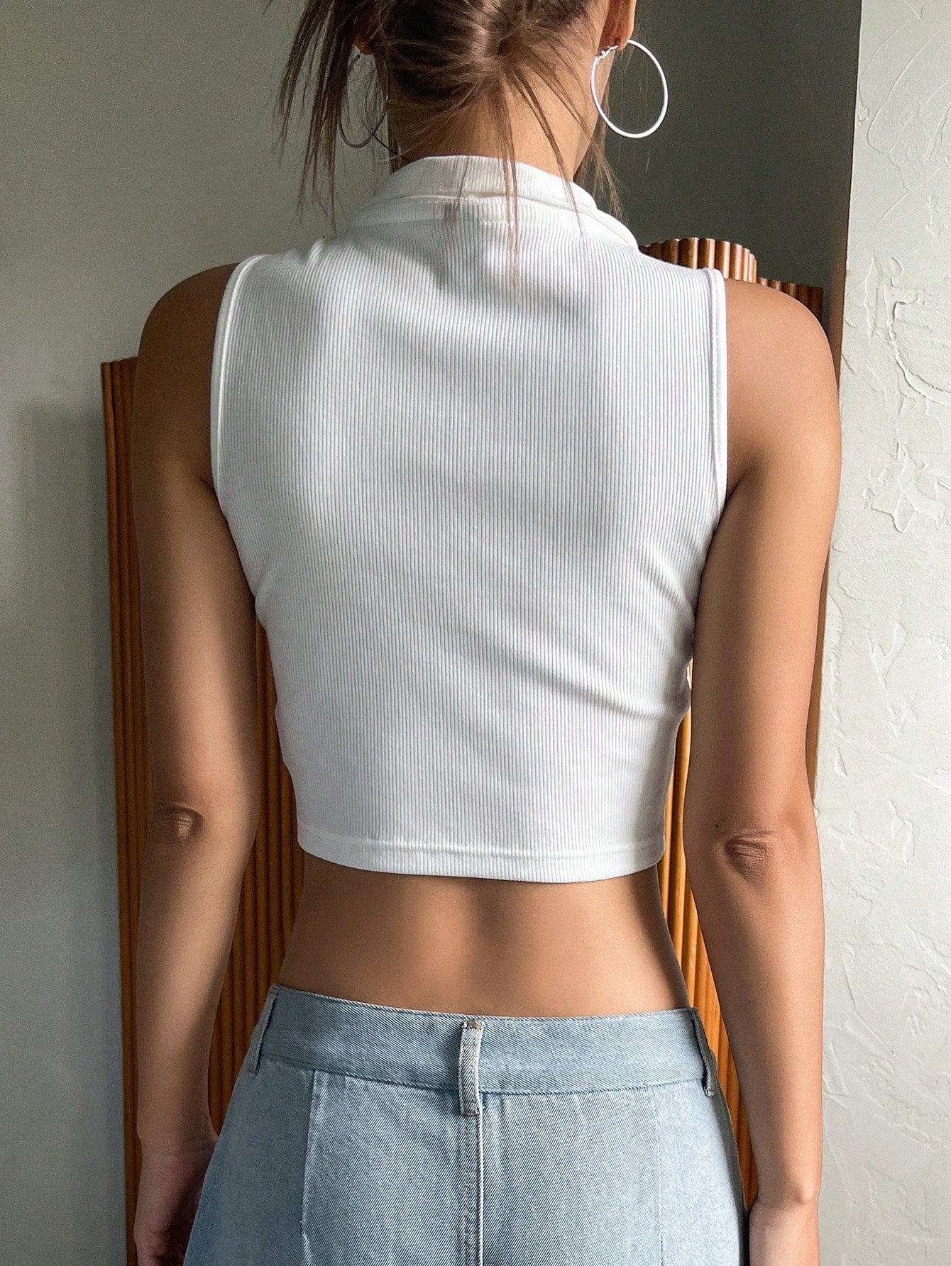 Flash Sale | Solid Ribbed Knit Crop Tank Top