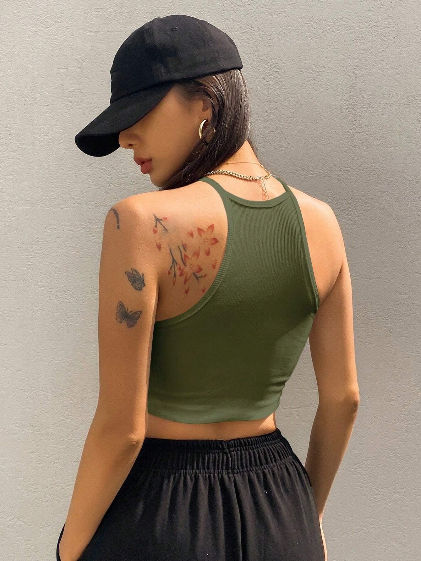 Solid Color Halter Top Going Out Tops Tank Tops