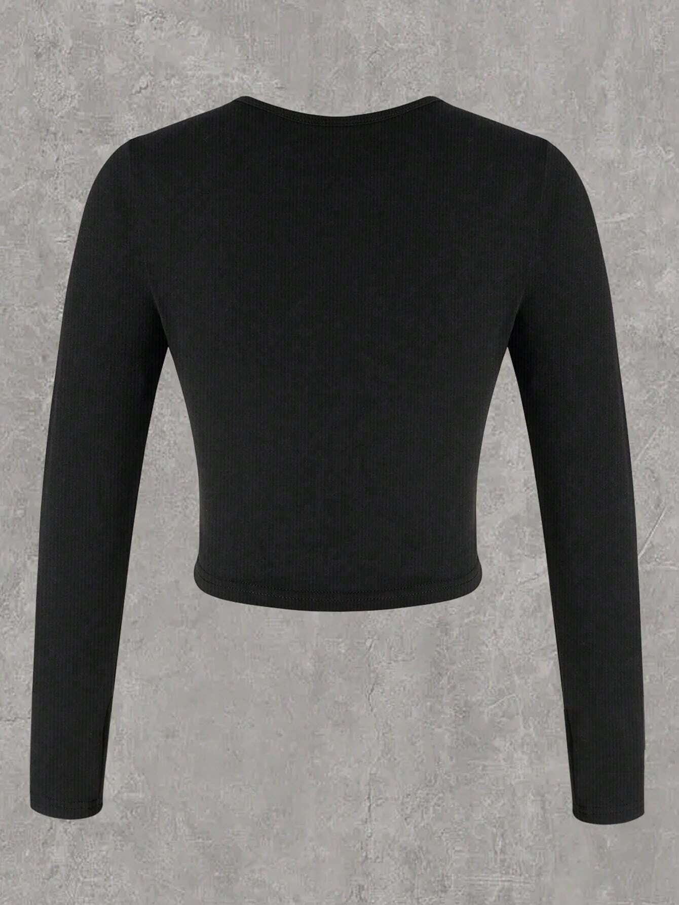 Slim-Fit T-Shirt With Letter Printed Design Graphic Tees Women Tops