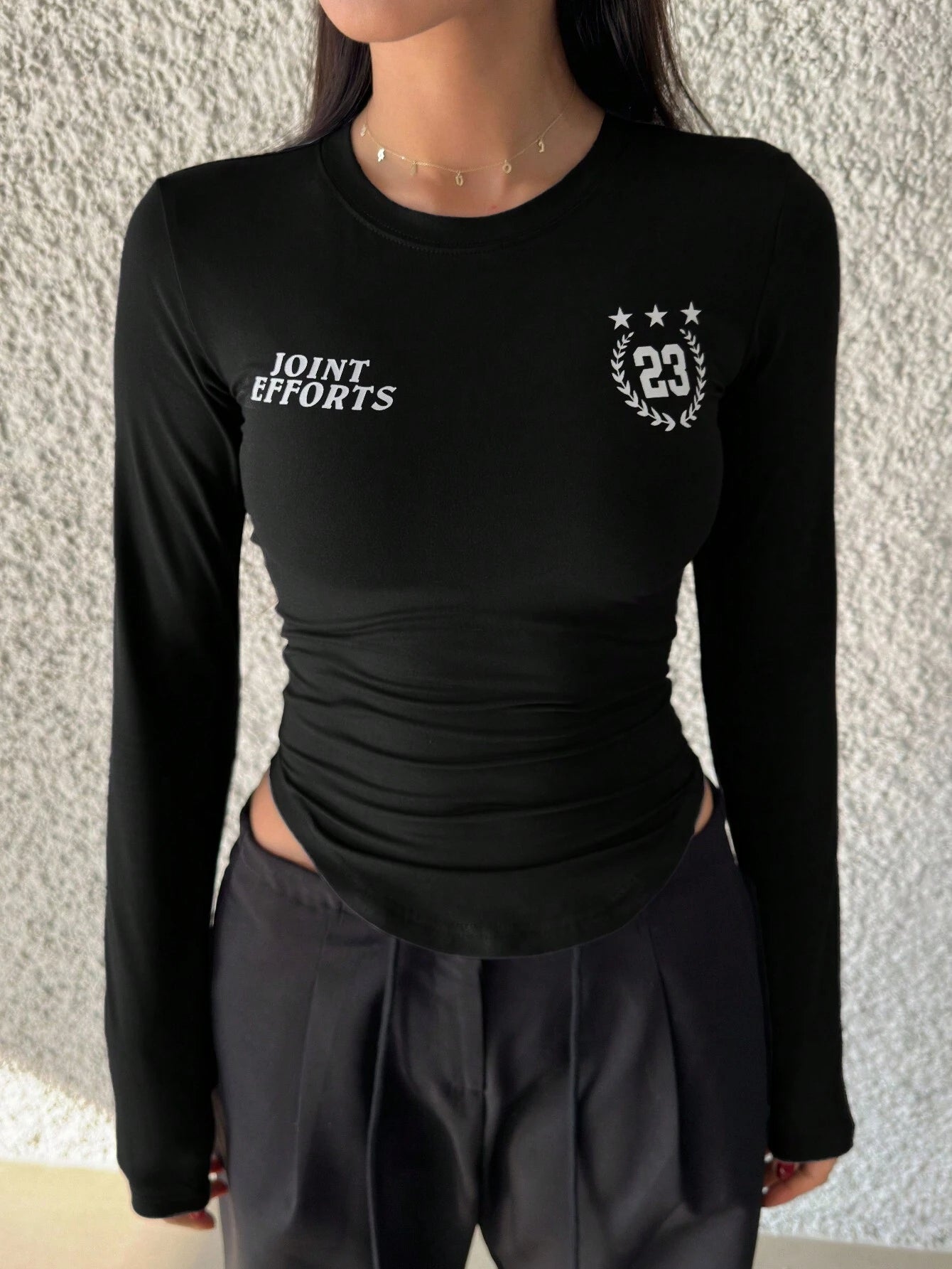 Campus Back To School Sports Jersey Short Sleeve Graphic Curved Hem T-Shirt Jersey