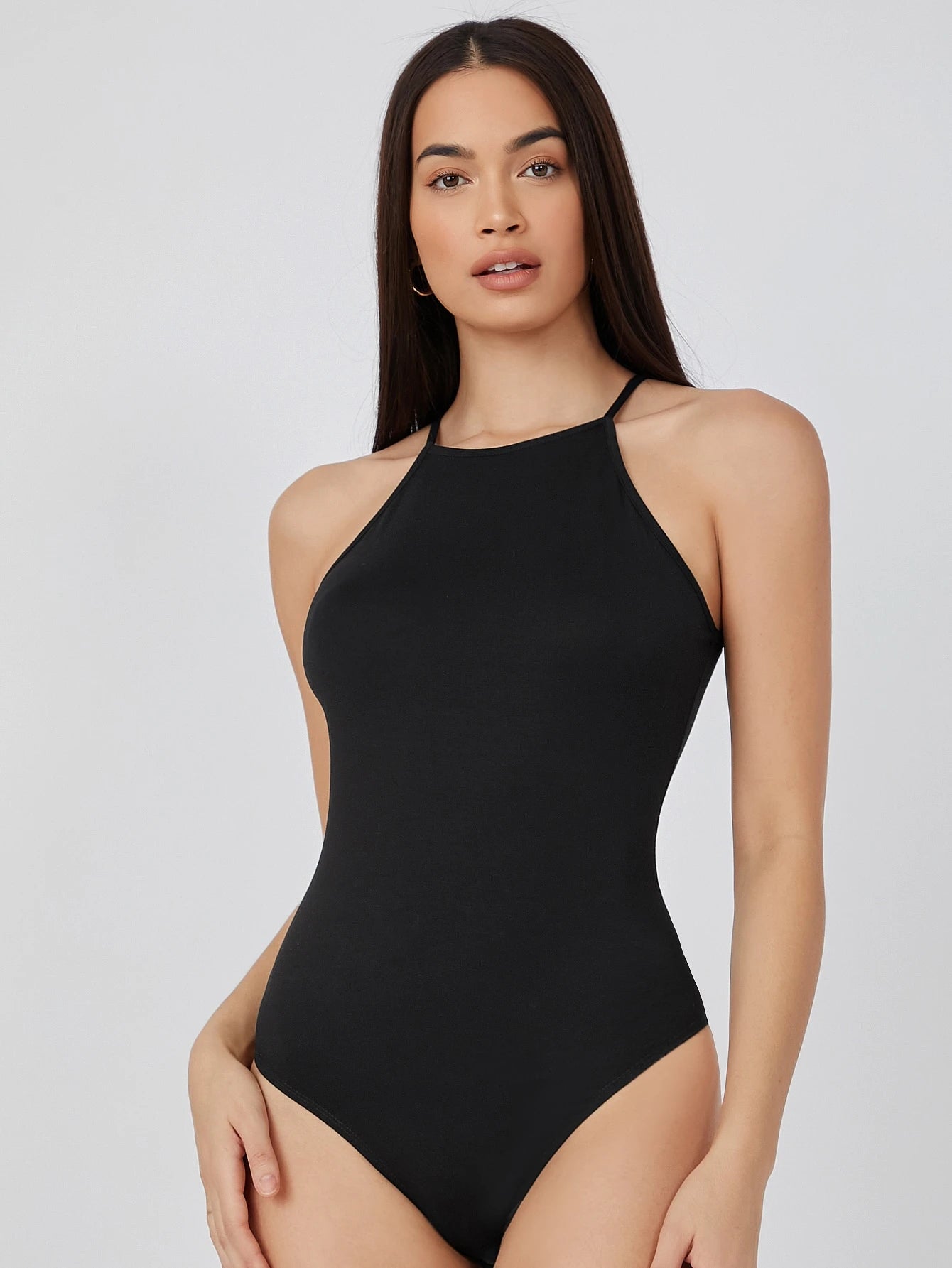 Solid Halter Bodysuit