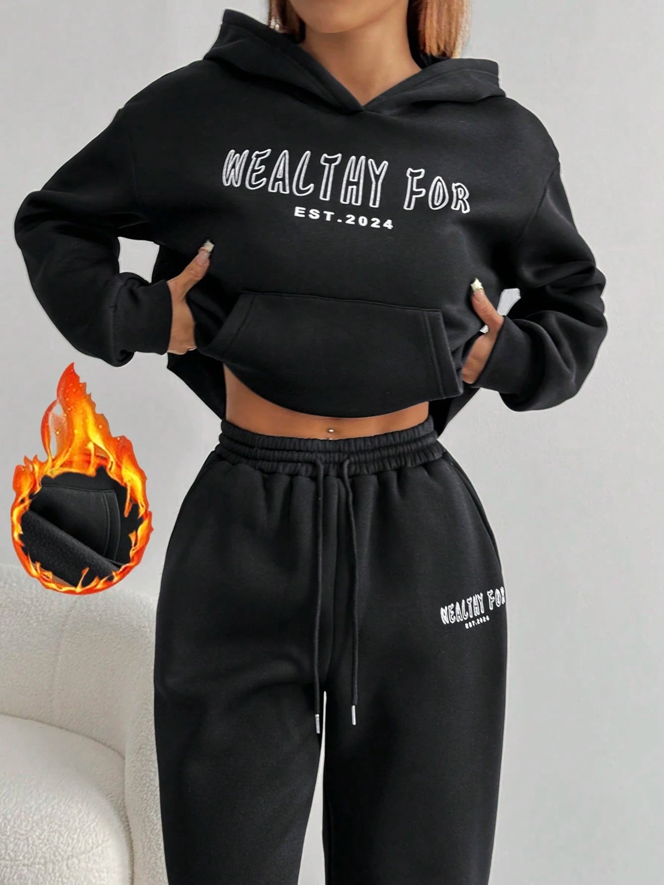 Letter Print Pocket Casual Hoodie, Sweatshirt, Long Sleeve Top