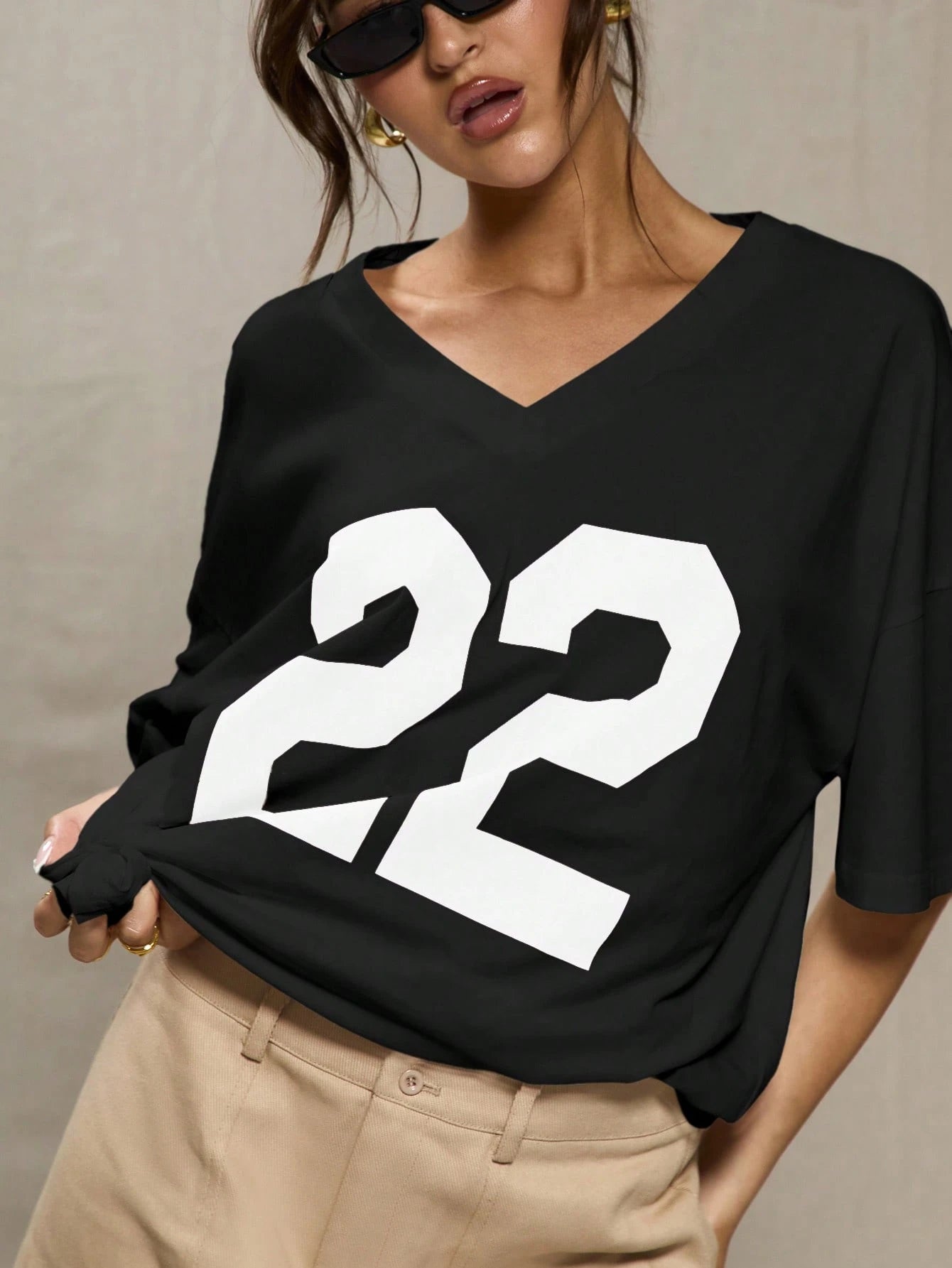 Oversized Baseball T-Shirt Casual Cute Graphic Tee