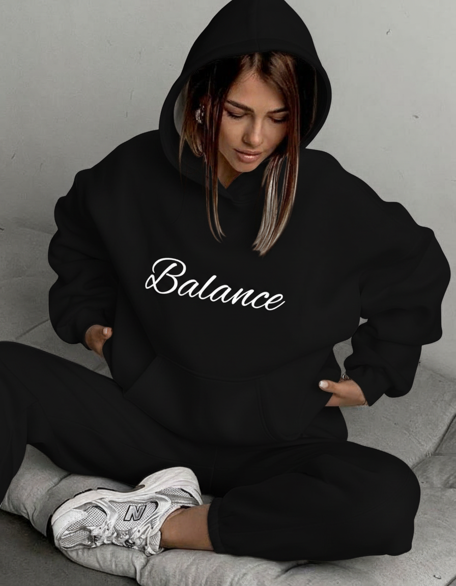 Balance Fleece Tracksuit with Oversized Hoodie and Loose Pants