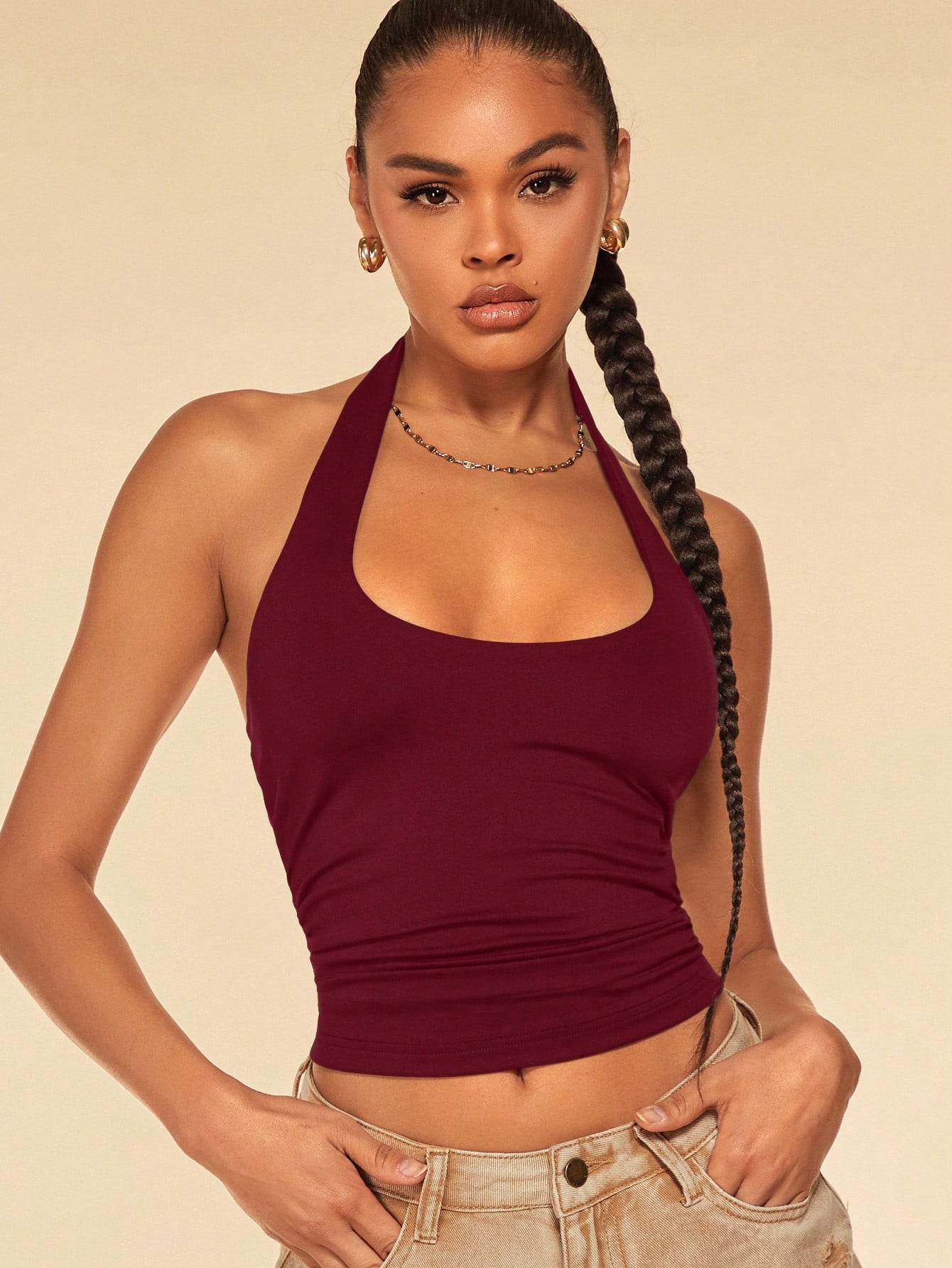 Halter Tank Top & Beach Cover-Up, Adorable Crop Top