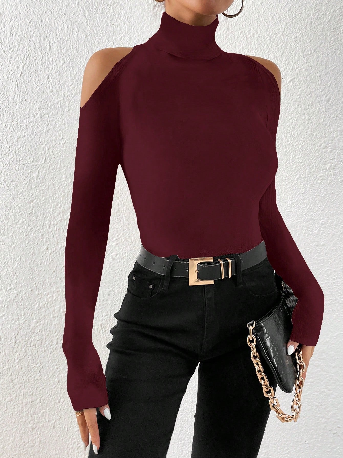 Casual Solid Color Versatile Outdoor Undershirt Hollow Out Long Sleeve Tight Fit T-Shirt