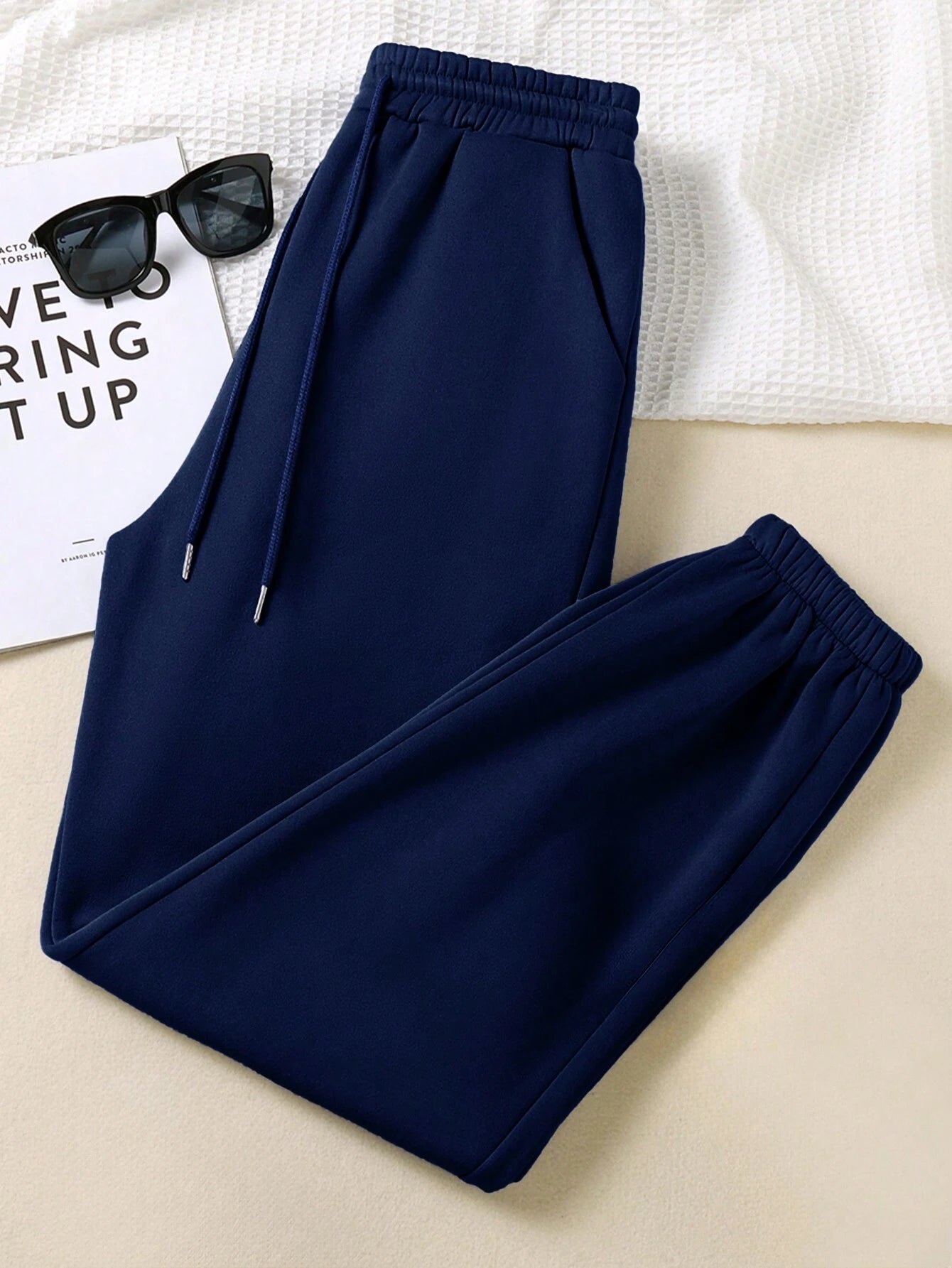 High Waisted Ripped Wide Leg Sweatpants