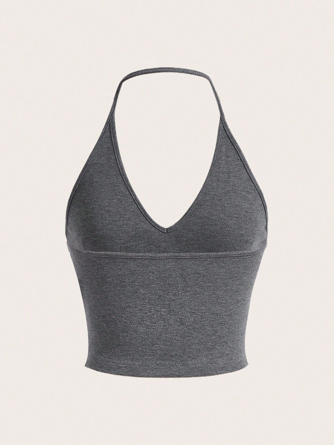 Summer Sexy Solid Backless Crop Halter Top