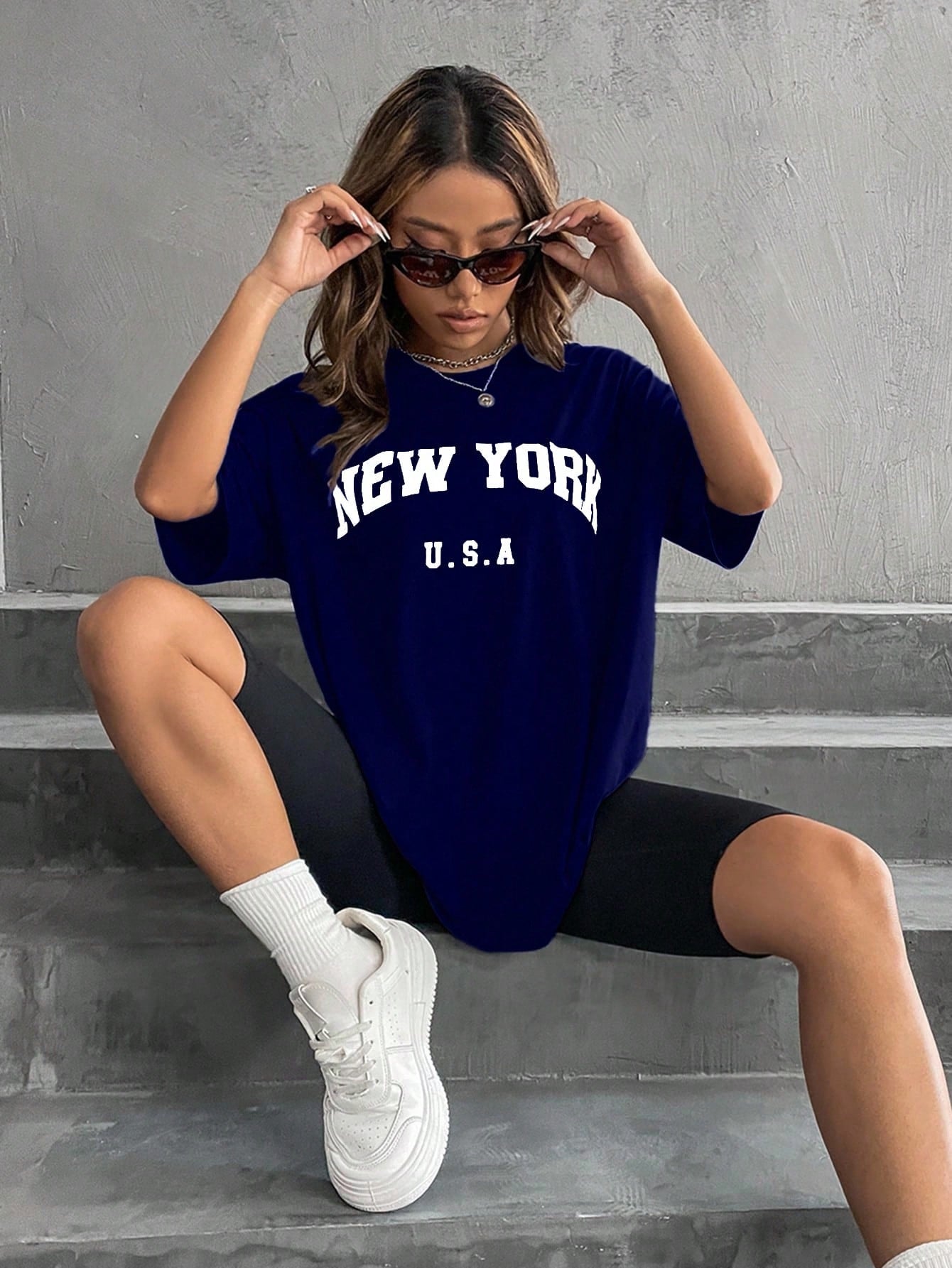 Minimalist English Printed Casual Street Style T-Shirt Graphic Tees Women Tops