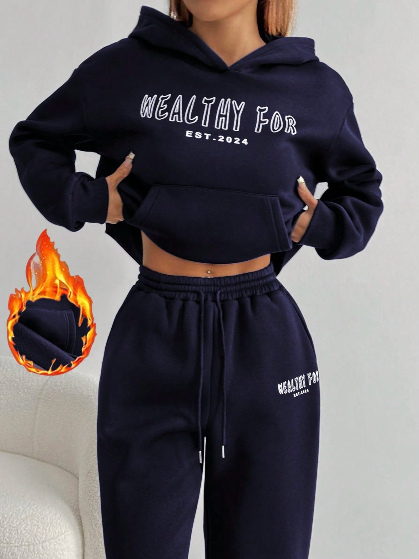 Letter Print Pocket Casual Hoodie, Sweatshirt, Long Sleeve Top