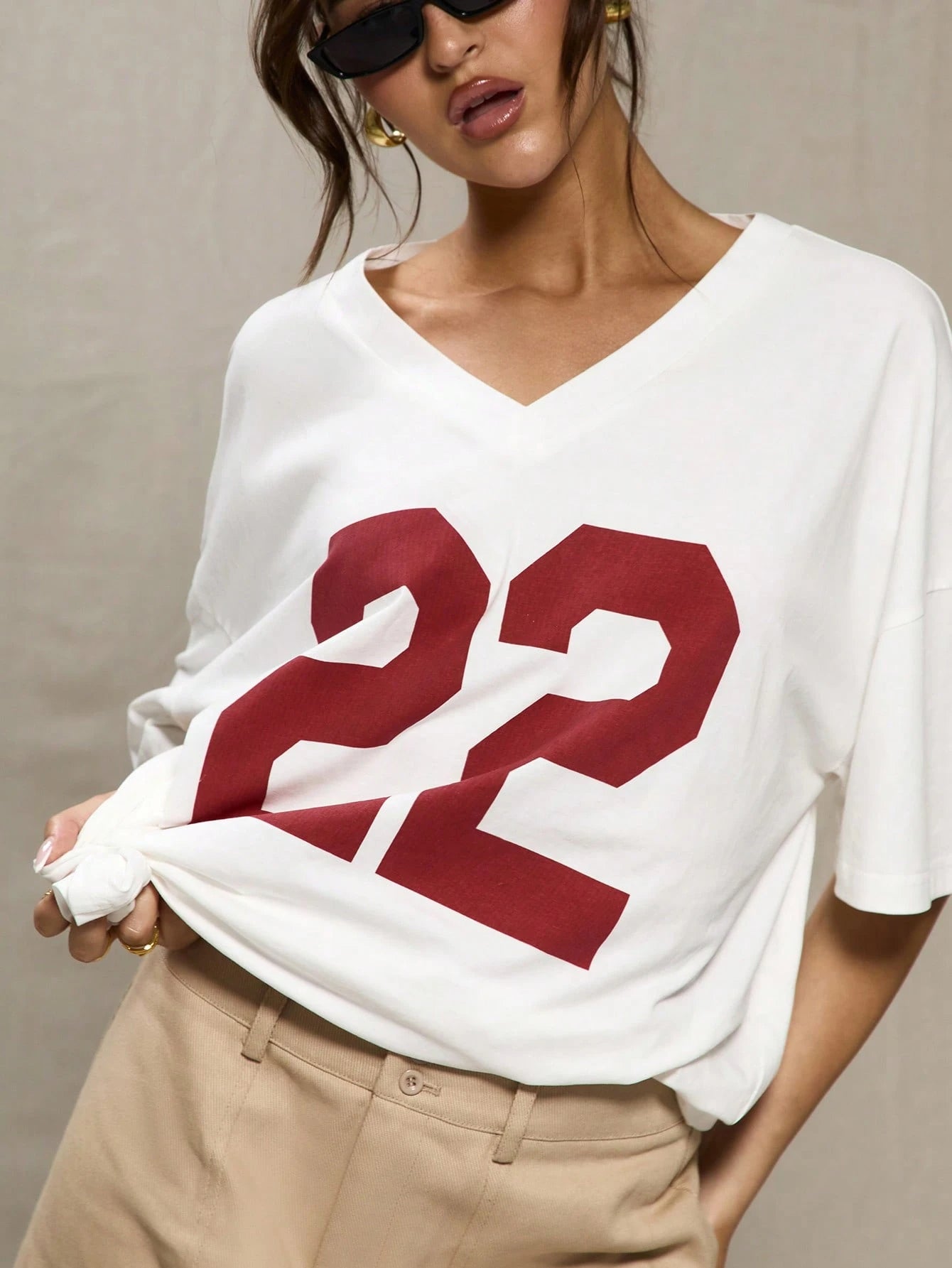 Oversized Baseball T-Shirt Casual Cute Graphic Tee