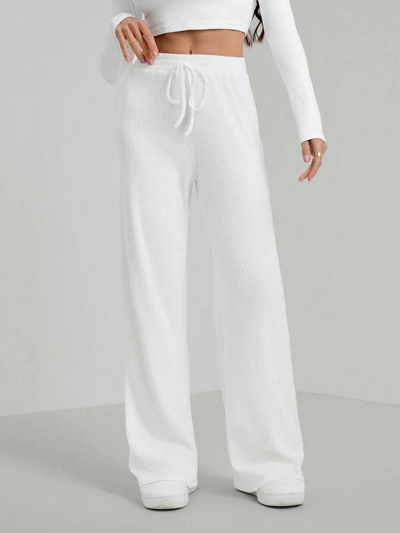 Solid Drawstring Slant Pocket Sweatpants