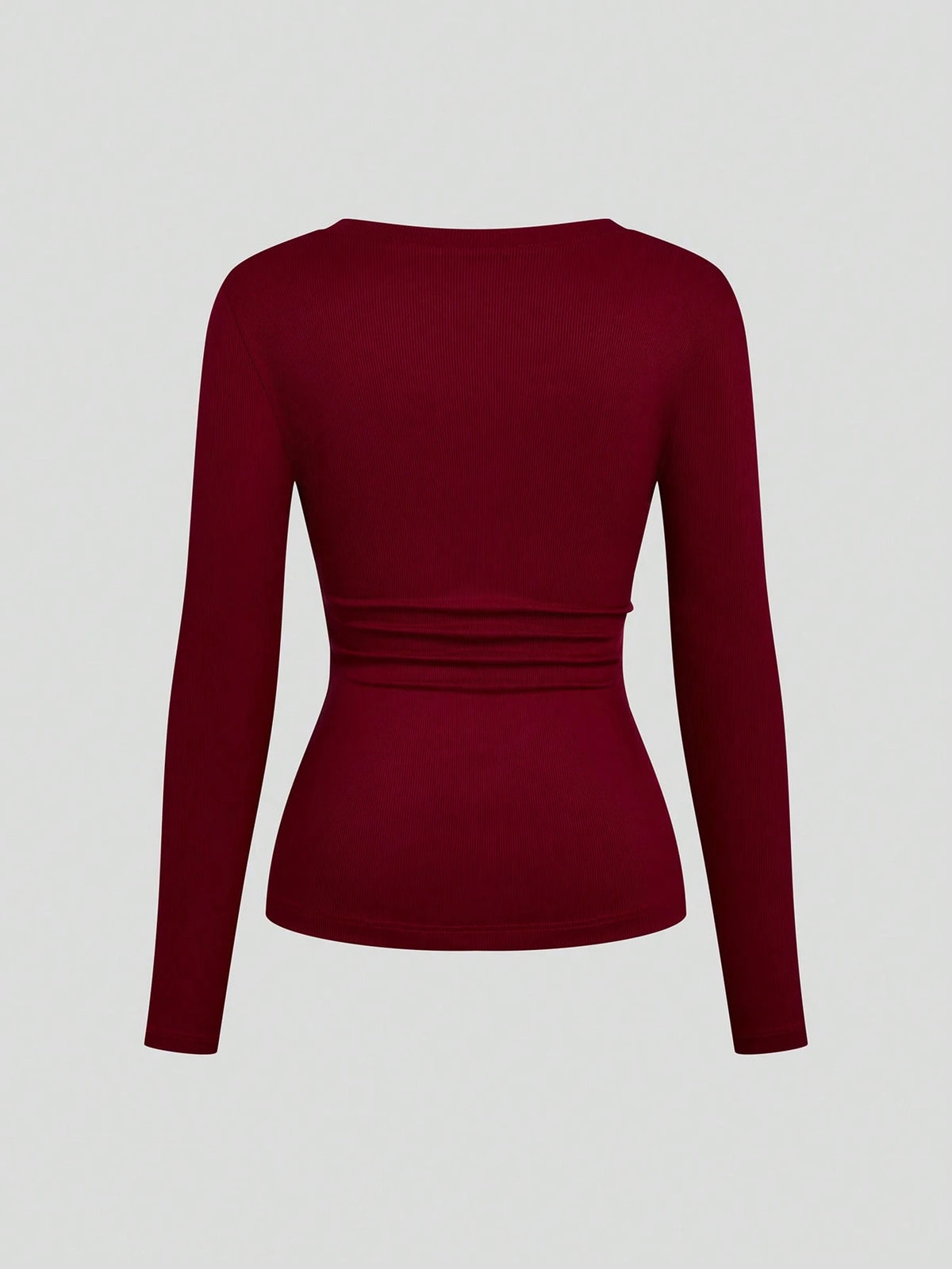 Women's Lace-Trim Mandarin-Collar Long-Sleeve Henley Top