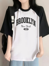 Brooklyn New York 1989 Graphic Tee - Black & White Short Sleeve T-Shirt, Casual Loose Fit