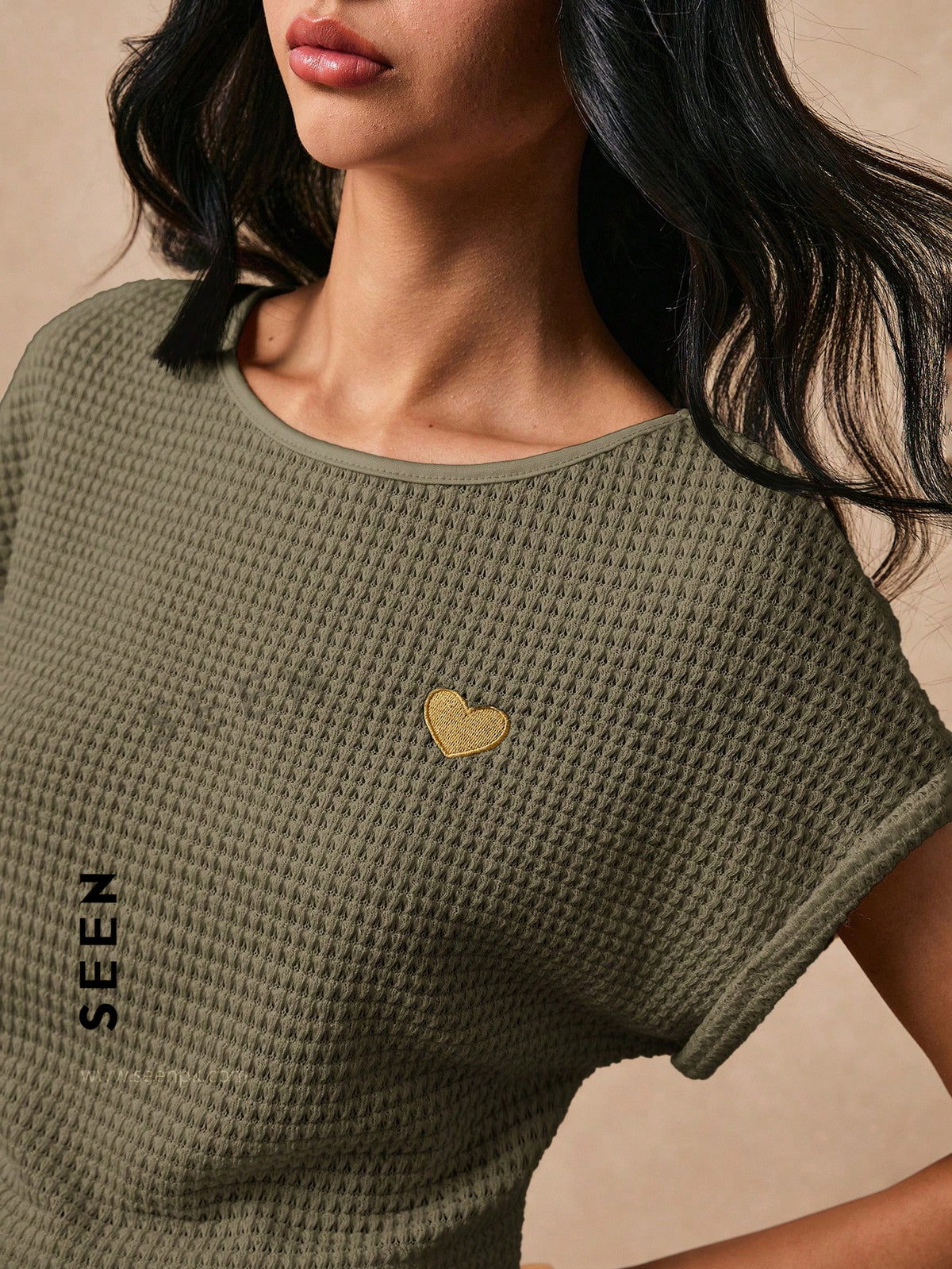 Women's Boho Heart Embroidered Batwing Tee