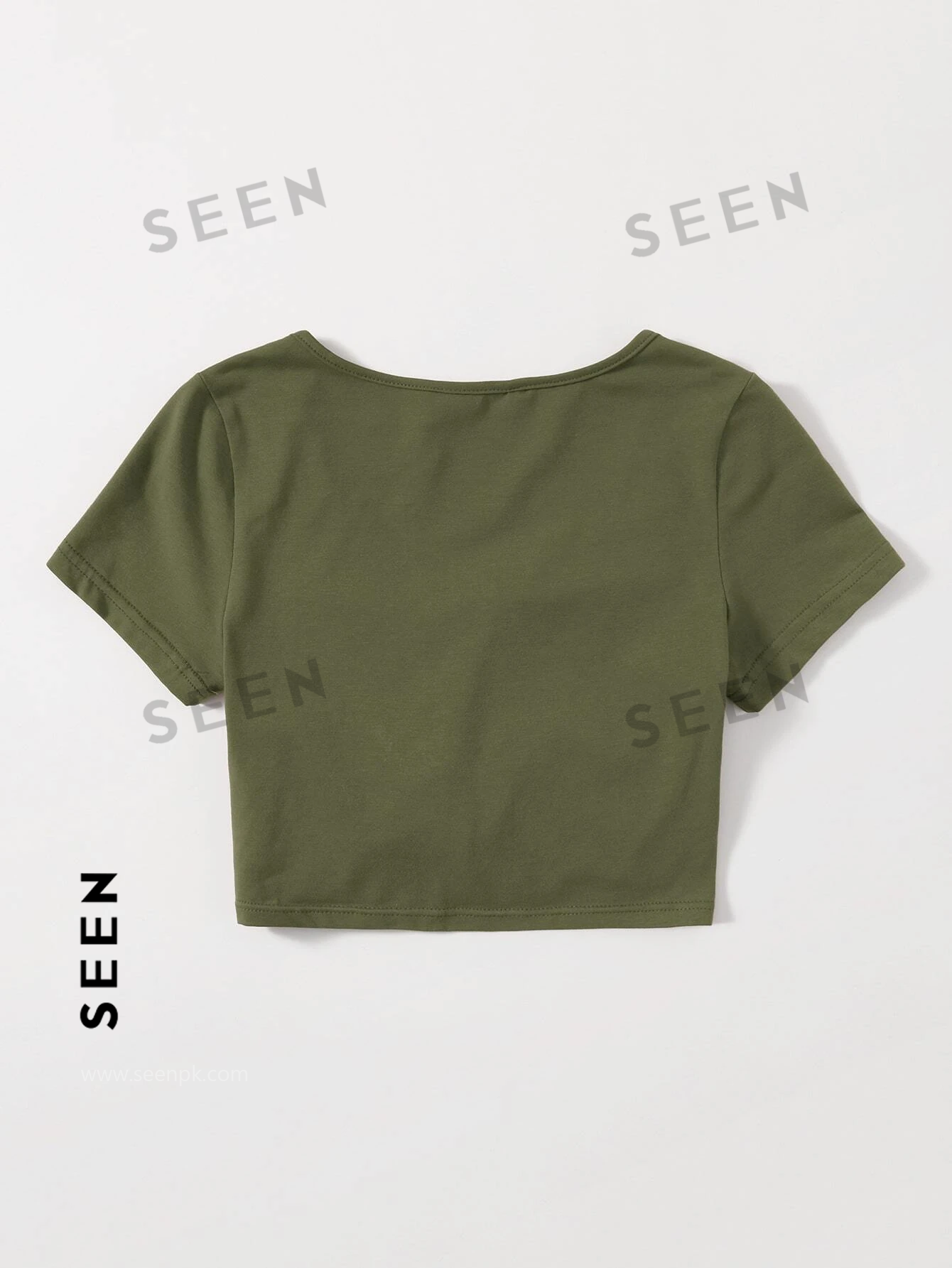 Solid Drawstring Ruched Tee
