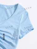 Solid Drawstring Ruched Tee