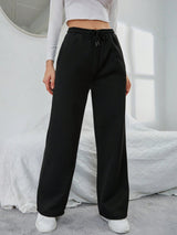 Solid Color Drawstring Jogger Pants