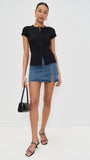 Ribbed Knit Cardigan - Stylish Solid Color T-Shirt with Full-Button Front and Ribbed Detailing, Perfect for Casual Wear
