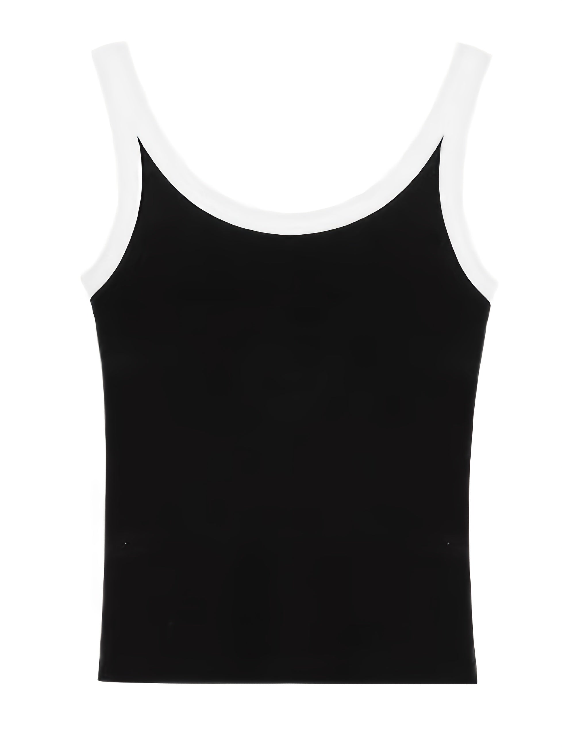 Slim Fit Stretch V-Neck Cropped Top with Contrast Trim