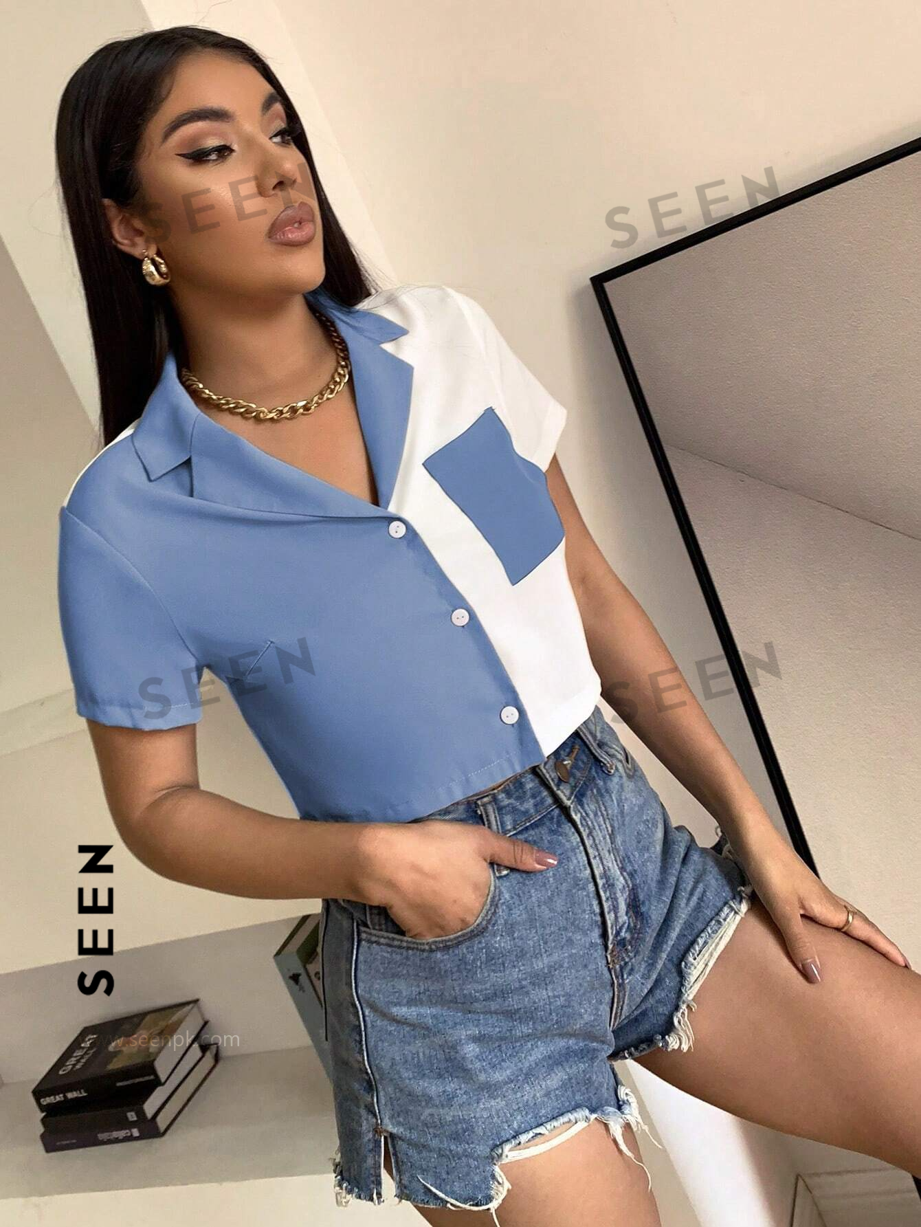 Blue White