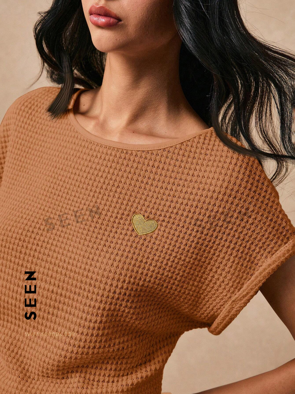 Women's Boho Heart Embroidered Batwing Tee