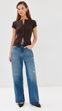 Ribbed Knit Cardigan - Stylish Solid Color T-Shirt with Full-Button Front and Ribbed Detailing, Perfect for Casual Wear