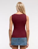 Sleeveless Button Knit Tank Top