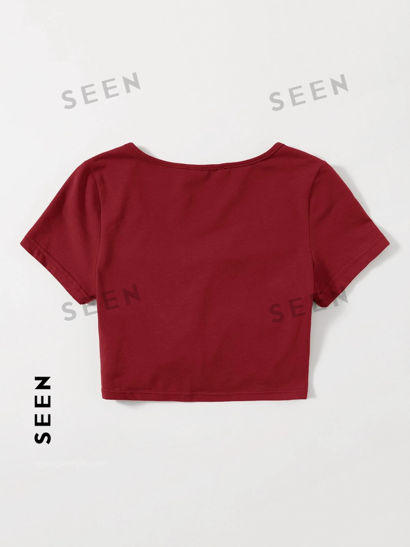Solid Drawstring Ruched Tee