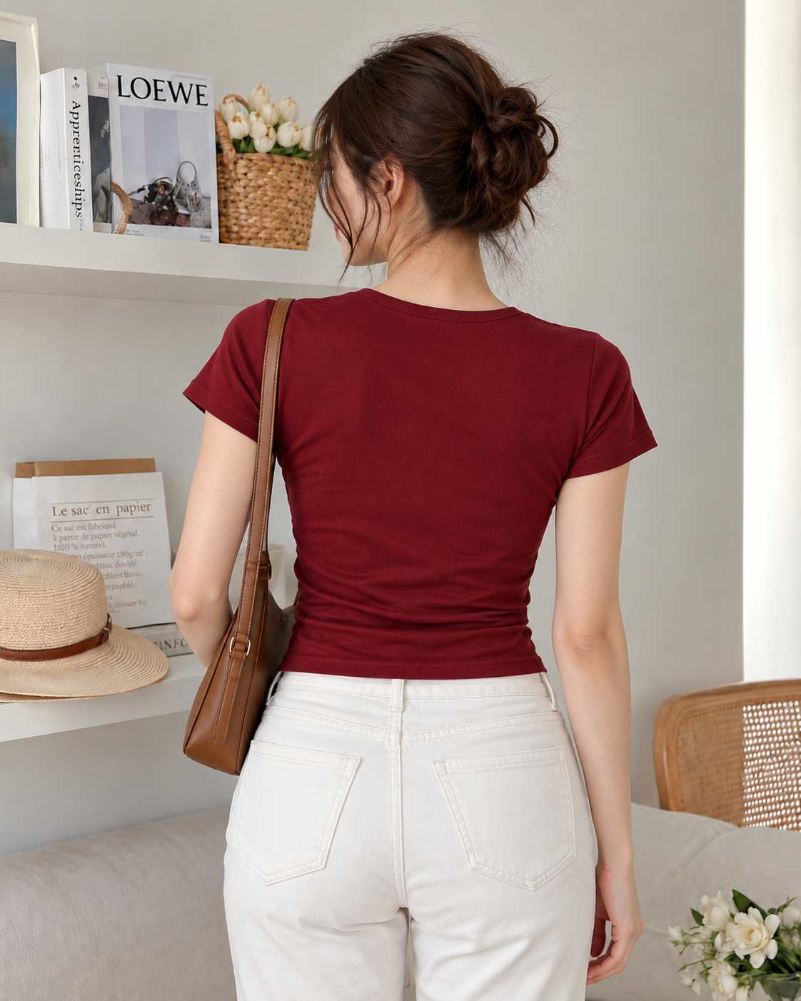 Women's Layered V-Neck Zip-Front Ruched Crop Top