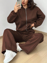 Casual Long Sleeve Top And Pants Two Pieces Outfit