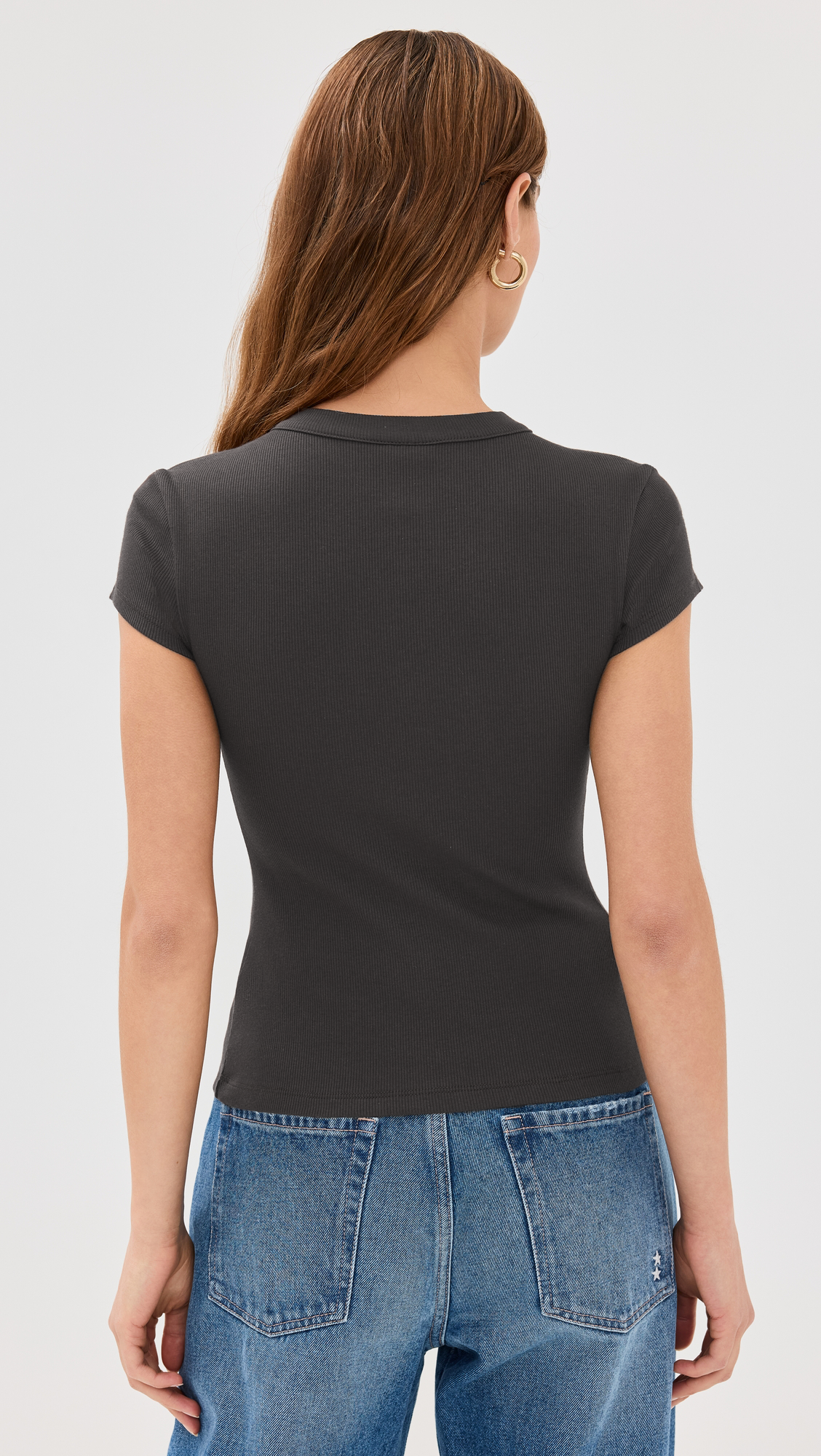 Ribbed Knit Cardigan - Stylish Solid Color T-Shirt with Full-Button Front and Ribbed Detailing, Perfect for Casual Wear