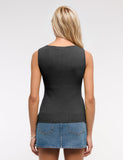 Sleeveless Button Knit Tank Top