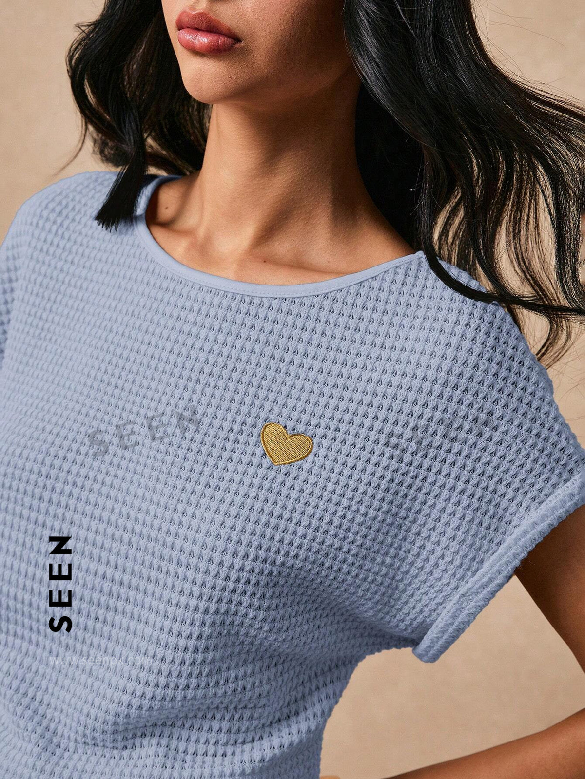 Women's Boho Heart Embroidered Batwing Tee