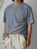 Men Solid Ribbed Knit Tee