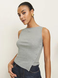 Sleeveless Button Knit Tank Top