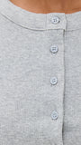 Ribbed Knit Cardigan - Stylish Solid Color T-Shirt with Full-Button Front and Ribbed Detailing, Perfect for Casual Wear