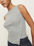 Sleeveless Button Knit Tank Top