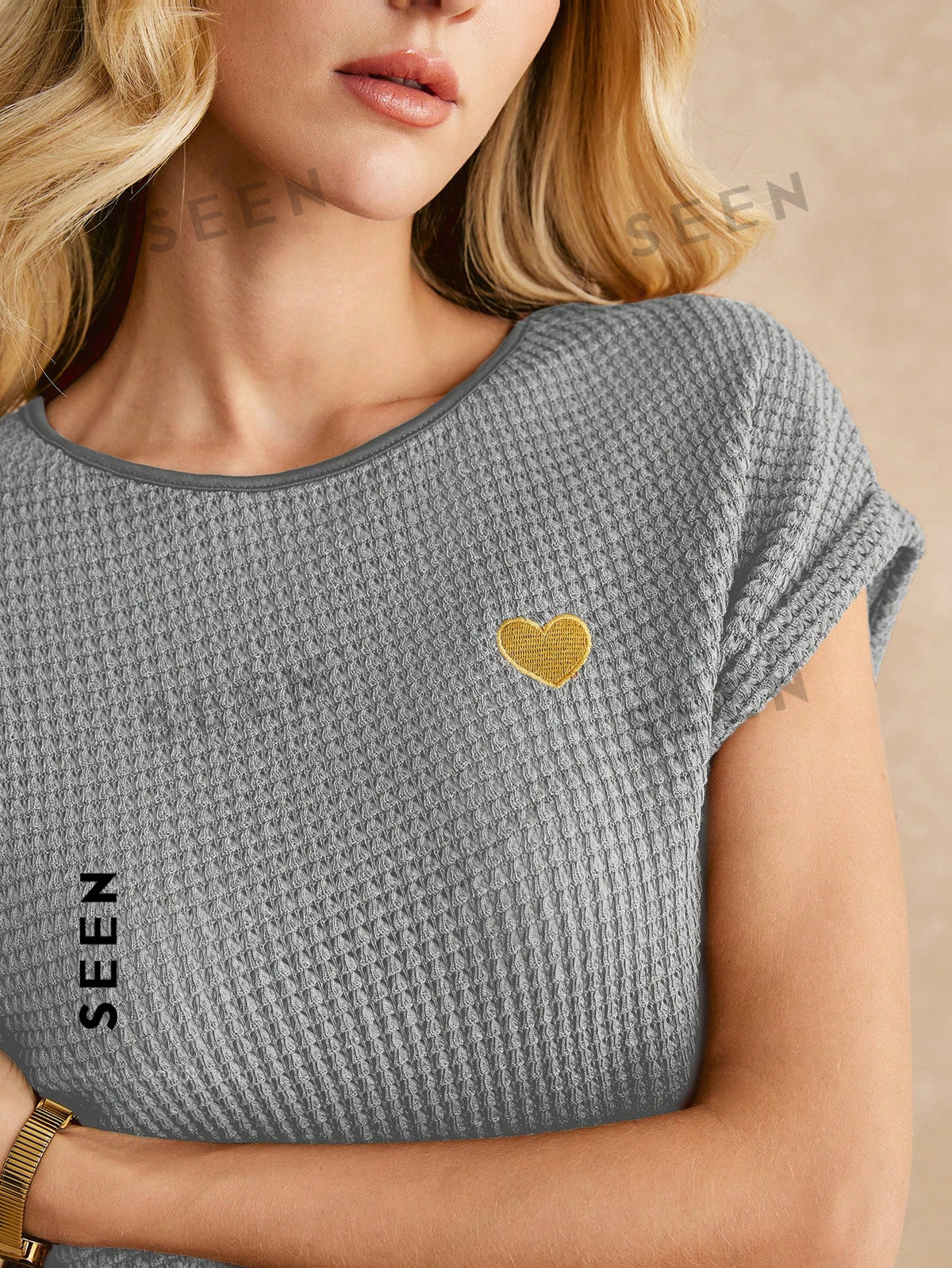 Women's Boho Heart Embroidered Batwing Tee