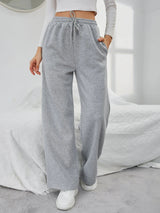 Solid Color Drawstring Jogger Pants