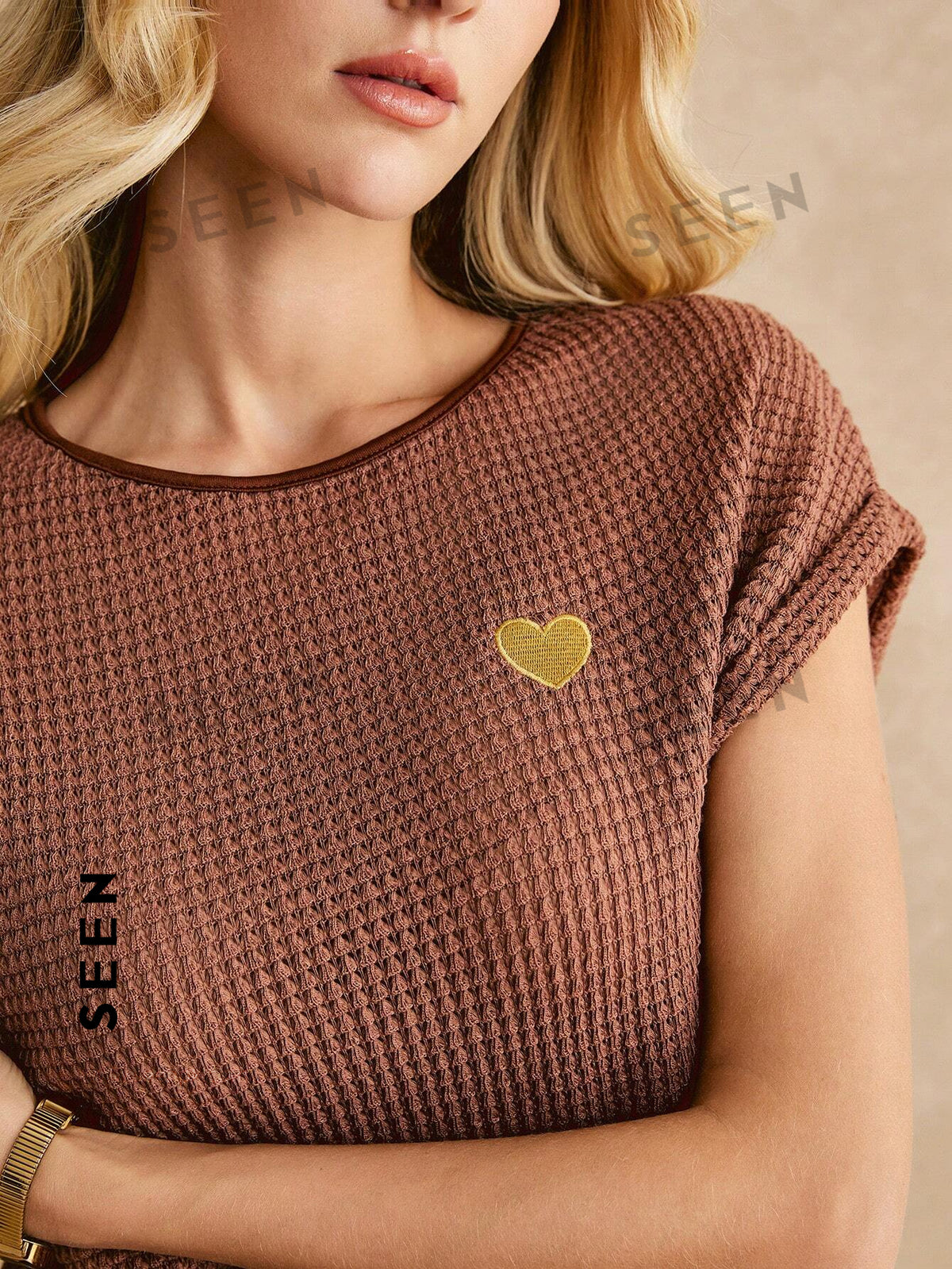 Women's Boho Heart Embroidered Batwing Tee