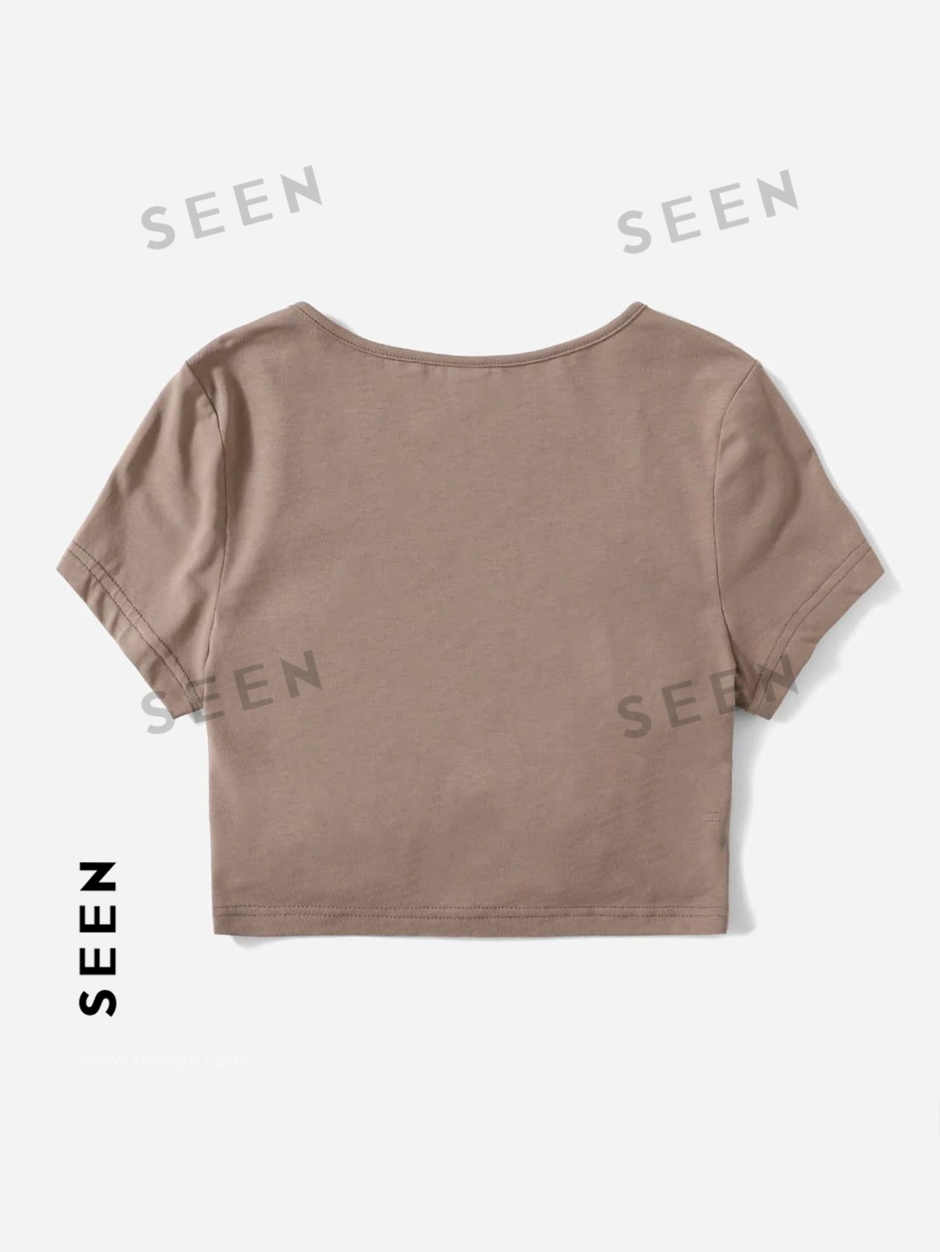 Solid Drawstring Ruched Tee