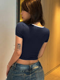 Women's Wrapped Round Neck T-Shirt With Bow Knot