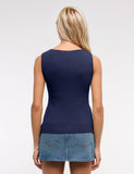 Sleeveless Button Knit Tank Top