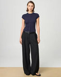 Ribbed Knit Cardigan - Stylish Solid Color T-Shirt with Full-Button Front and Ribbed Detailing, Perfect for Casual Wear
